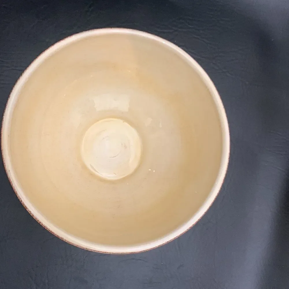 Tabletops Unlimited Big Is Great 1 Quart Or 4 Cups Ivory Brown Serving Bowl Used